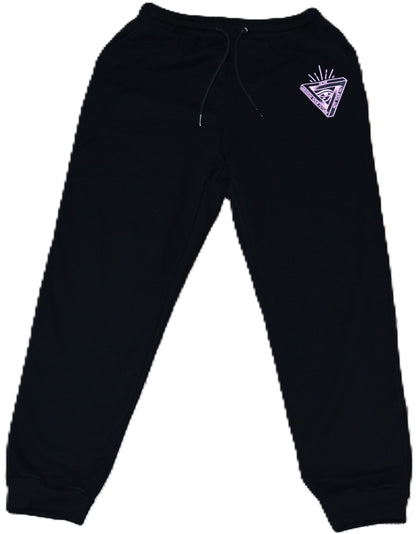 (PREORDER ) BLACK AND PINK  VELVET SWEATPANTS